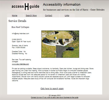 Access Harris Guide for visitors