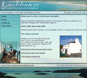 Self catering accommodation in the Bays of Harris