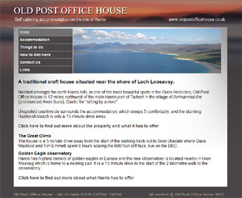 self catering accommodation Isle of Harris